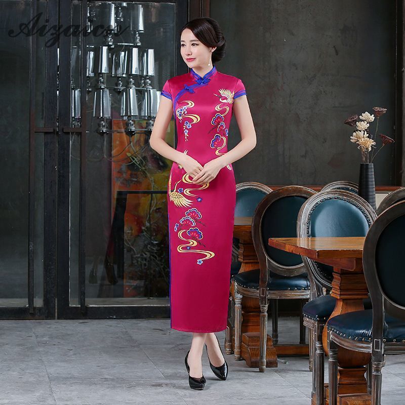 modern chinese silk dress