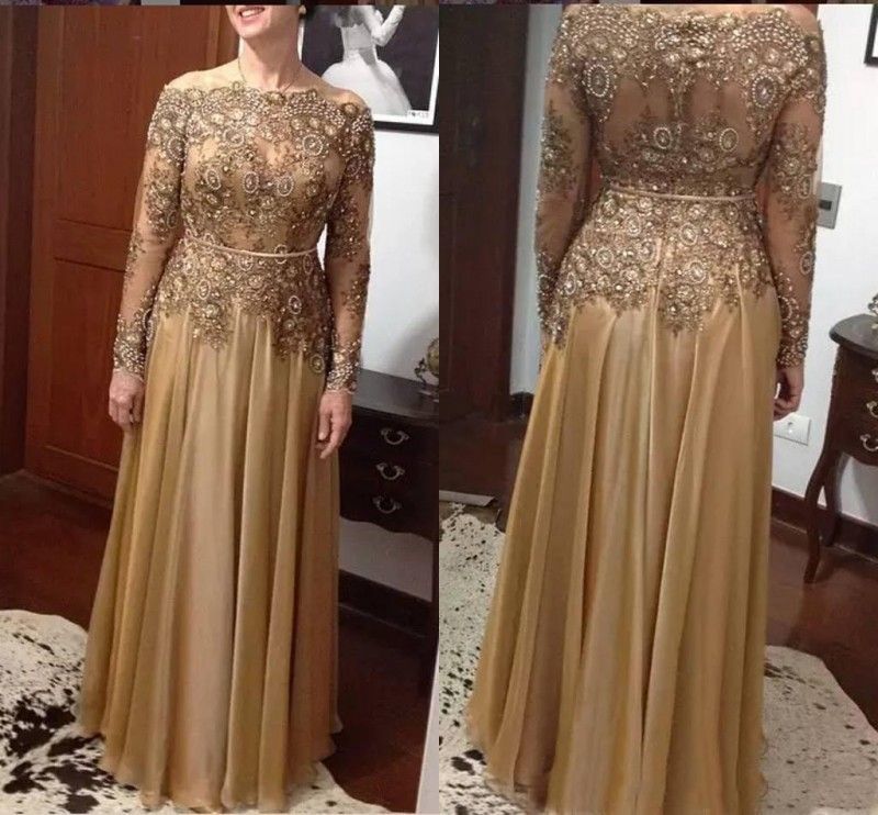 gold dresses for mother of the groom