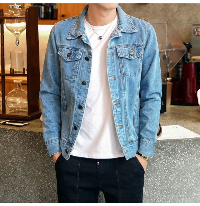 2018 Luxury Designer Fashion Mens Motorcycle Coat Turn Down Collar Slim  Casual Male Denim Jacket Blue Top Sale Mens Jackets Brand 026 From  Chen0420a, $53.61