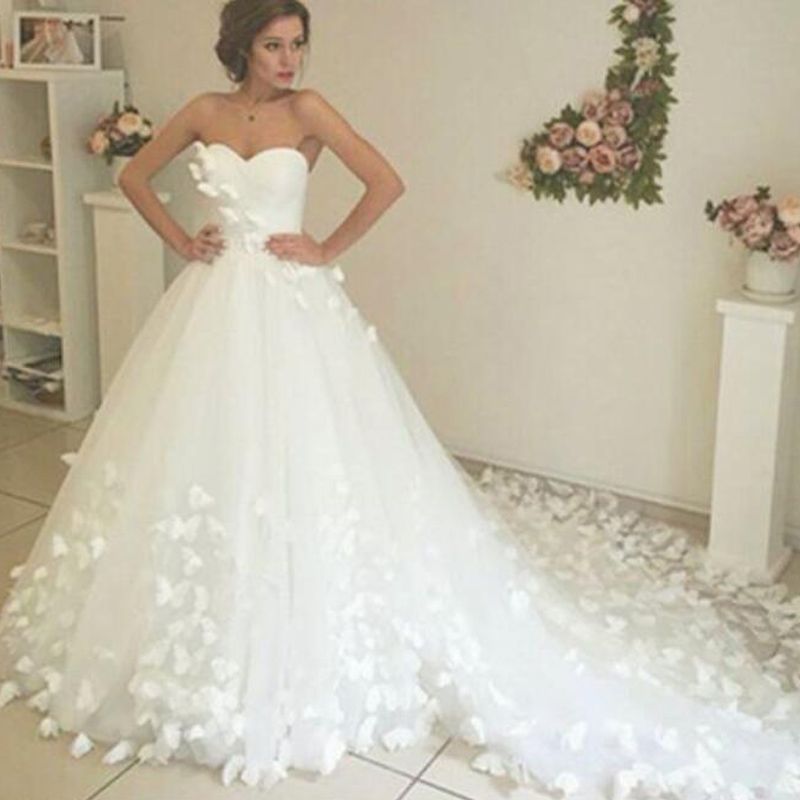 Discount 2019 Stunning A Line Wedding Dresses 3d Butterfly ...