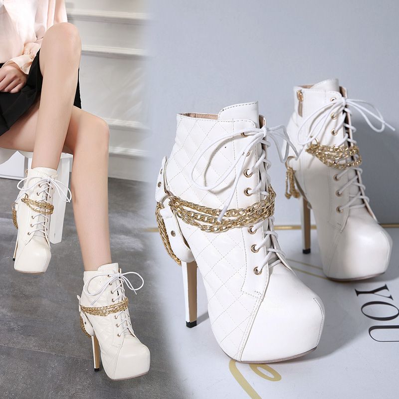 trendy white boots