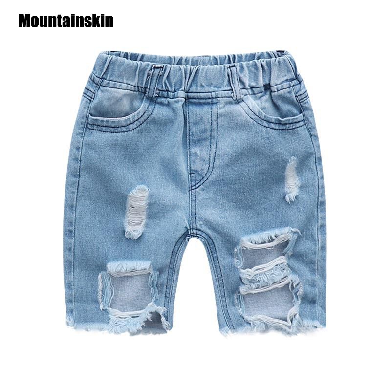 boys ripped jean shorts