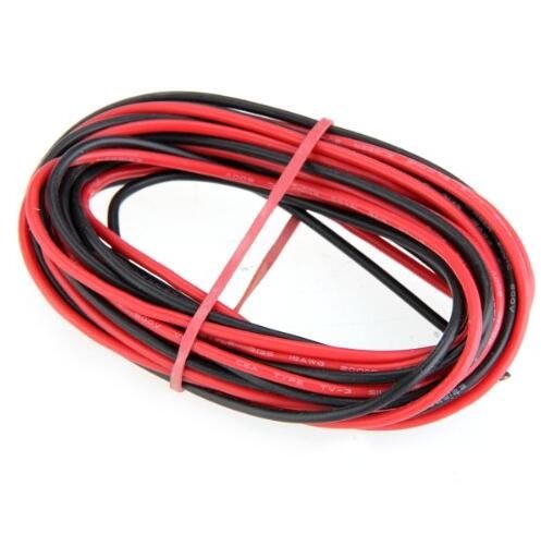 2 x 3M 18 calibre Cable alambre de goma de silicona AWG Flexible Rojo Negro R alambre de silicona SODIAL 