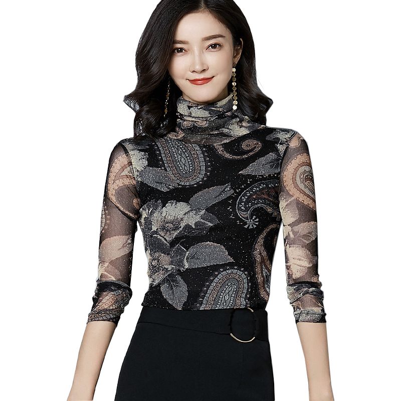 maglia di pizzo trasparente