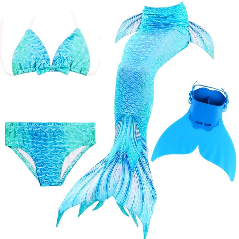 Women Kids Girls Mermaid Tail Swimmable Swimear Swimming Mono Fin Flippers Party