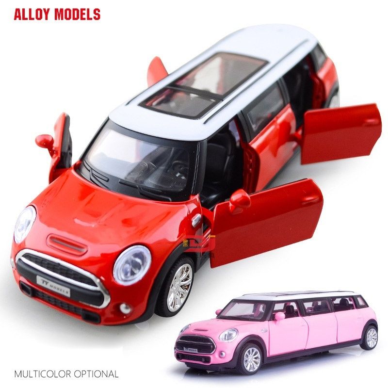 BMW Mini Extended Limousine 1/36 Metall Die Cast Modellauto Spielzeug Rot 