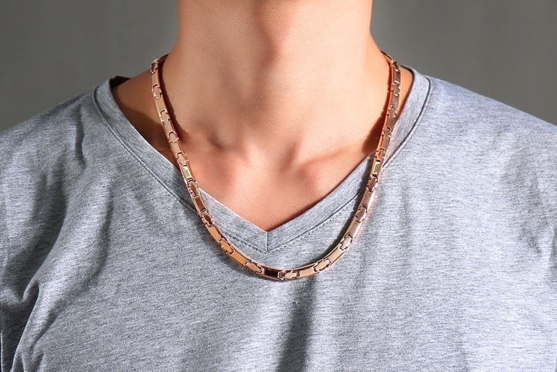 Best New Arrival Mens Necklace Chain 6mm Width Rose Gold