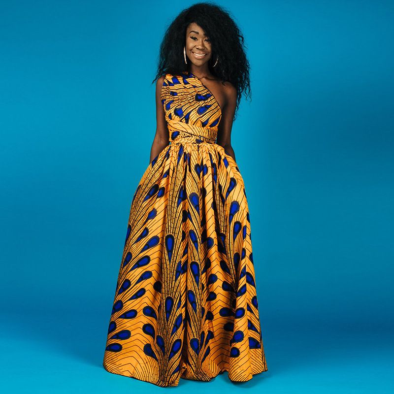 african print maxi dress plus size
