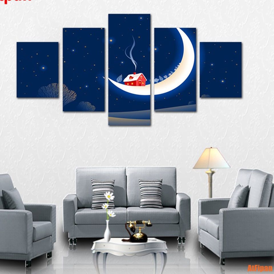 Moon Canvas Poster Painting Image Wall Art Picture Prints Home Decor Unframed