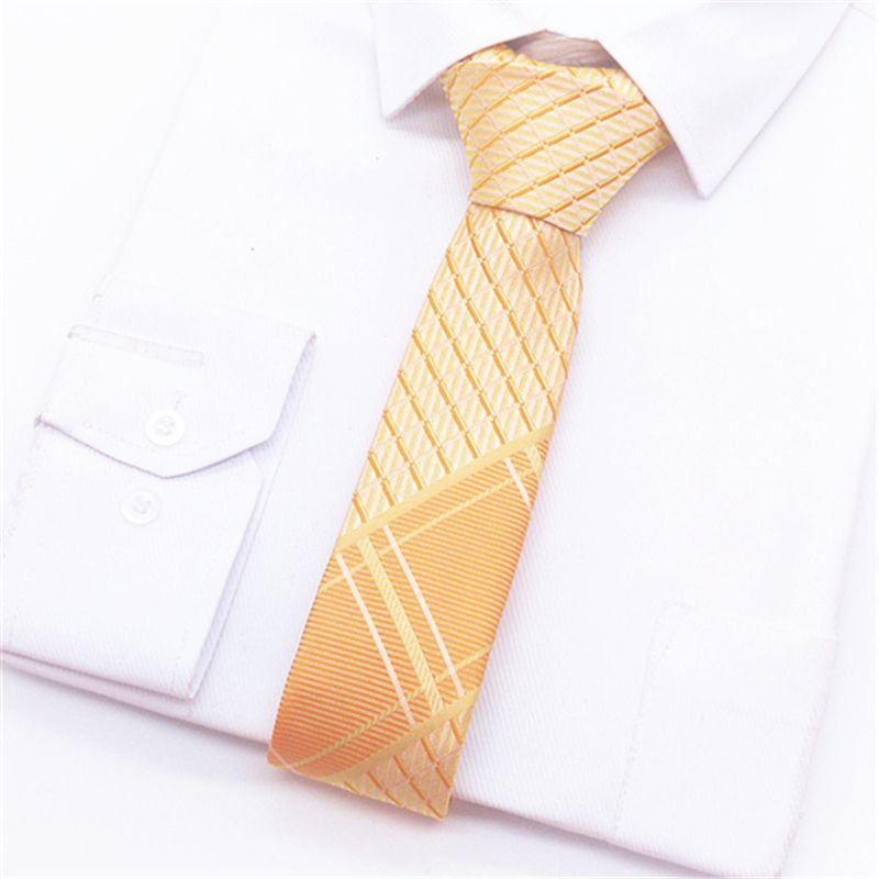 2018 Hombres Corbata Corbatas de Boda Raya Amarilla Moda Para Hombre Negocios Camisa