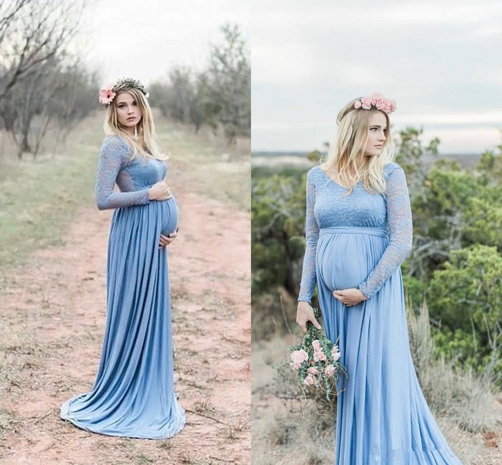 Lace Long Sleeves Maternity Dresses 