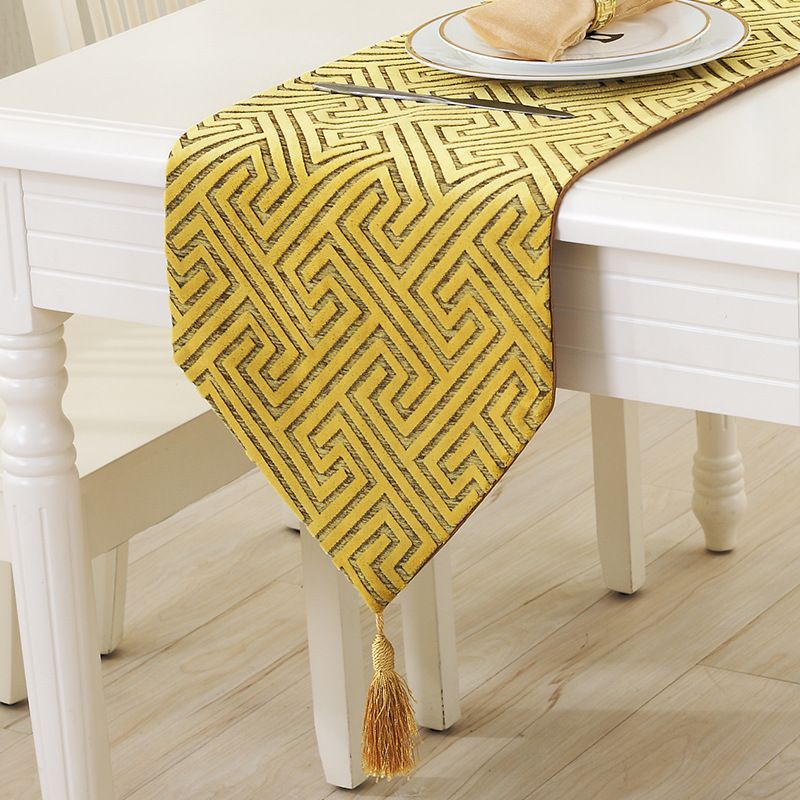 European Table Runner Cloth Hollow Geometric Luxury Upscale