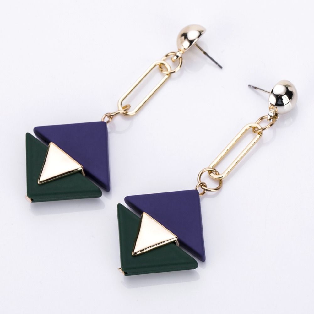 Pendientes largos mujer Pendientes de declaración geométrica bohemia 2018 Color caramelo primavera verano Joyería