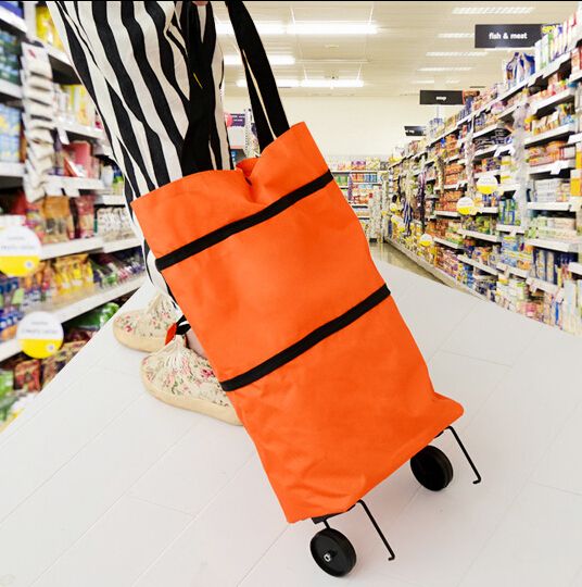 Bolsa de almacenamiento portátiles de las compras Mujeres reutilizables bolsos los del supermercado Carrito