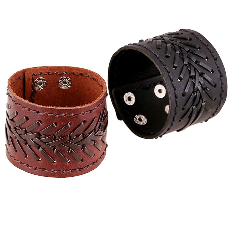 2020 New Braided Mens Wide Leather Bracelet Wristband Bangle With - Mens Wide Leather Bracelets 2020 New Braided Mens Wide Leather Bracelet Wristband Bangle With - Mens Wide Leather Bracelets