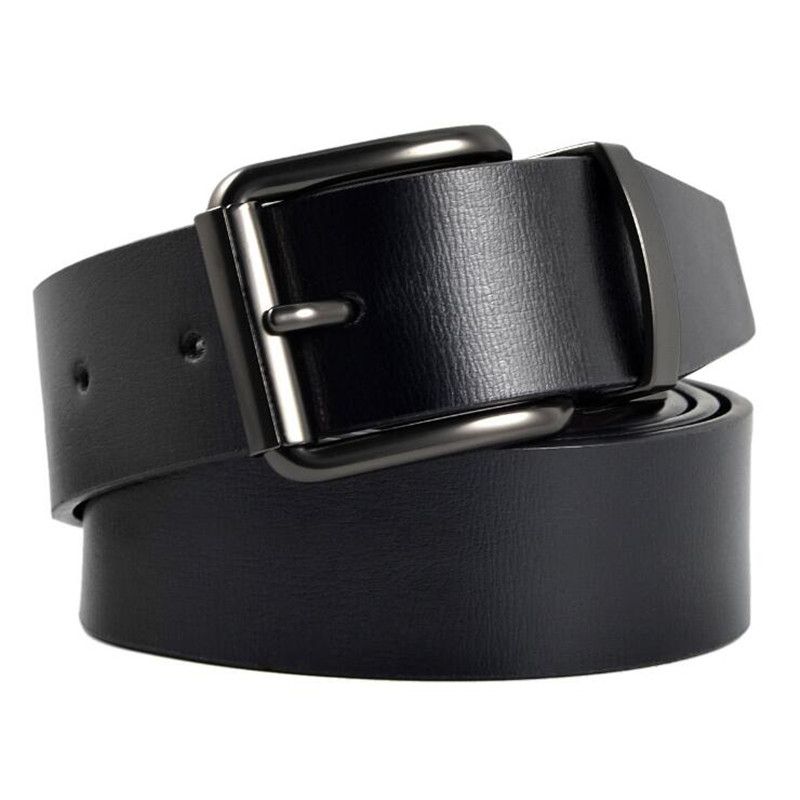 LannyQveen Mens Leather Belts Pin Buckle Belt