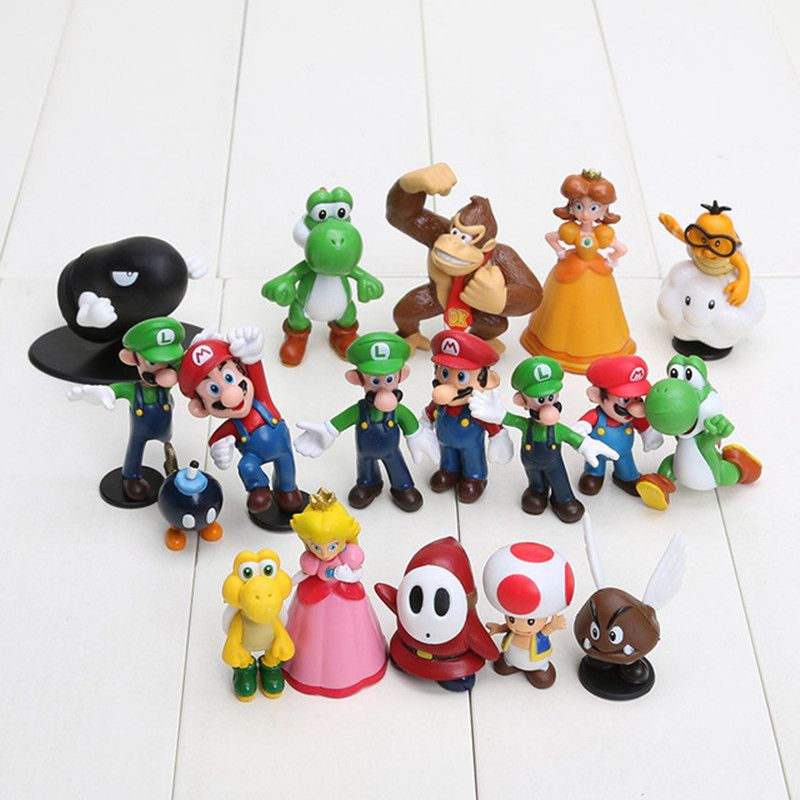 18 Pcs Super Mario Bros Pvc Figuras De Acción Juguetes Luigi 18 Pcs Super Mario Bros Pvc Figuras De Acción Juguetes Luigi
