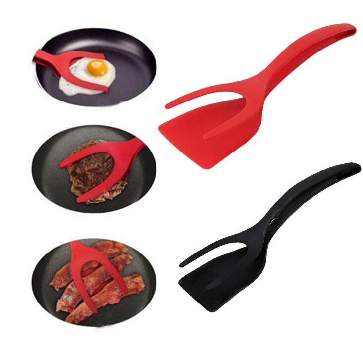 2 en 1 Pinzas Agarre y Flip Huevos Panqueques Espátula tostadas tortilla haciendo ASF 2 en 1 Pinzas Agarre y Flip Huevos Panqueques Espátula tostadas tortilla haciendo ASF