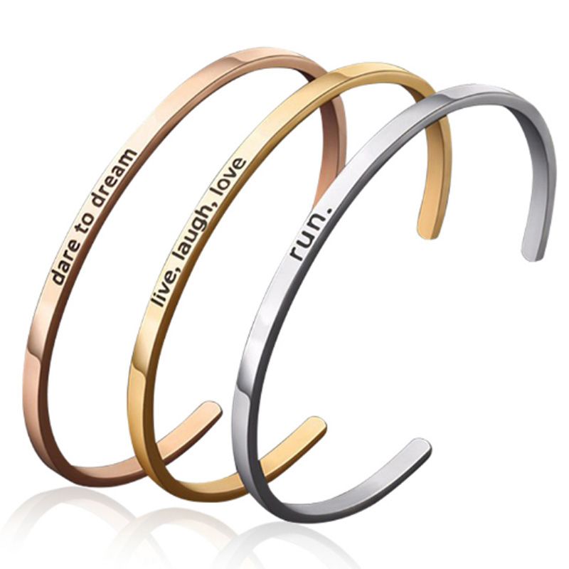 Moda para Mujer de Moda Pulsera Brazalete Grabado Te Amo
