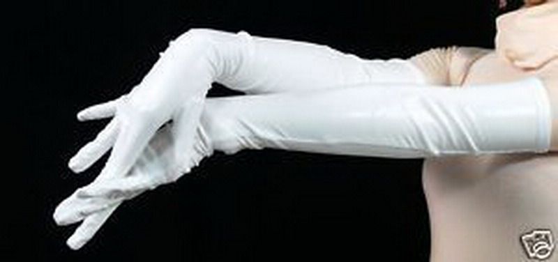 long white pvc gloves