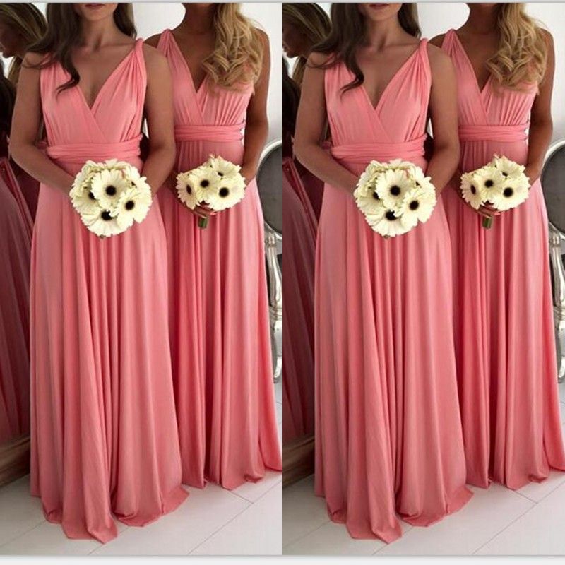 coral chiffon dress