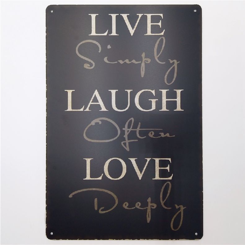2019 Live Laugh Love Beach Open Close Vintage Metal Retro Tin Sign