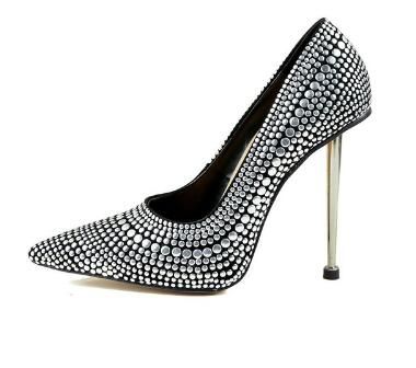 silver studded heels