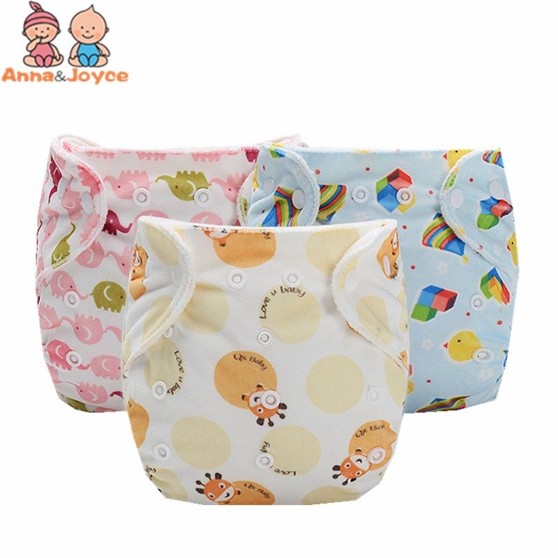 1 PC at random color Washable Cloth Nappy Printed Baby Reusable Cloth Diaper