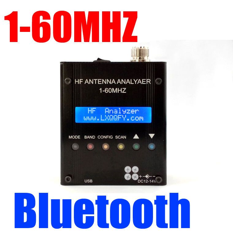 MR300 1-60 M Bluetooth Digital Medidor de analizador de antena de onda corta Probador de radio Ham 