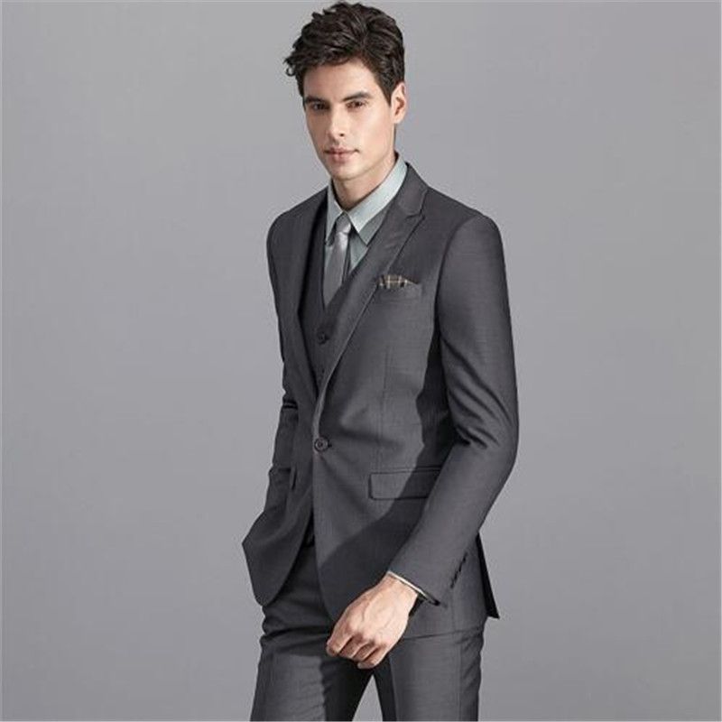 Compra Traje Homme Grey Trajes De Boda Para Hombres Terno Masculino Tuxedo  3 Piezas Chaqueta + Pantalón + Chaleco Trajes De Hombre Anzug Herren Barato  | Entrega Rápida Y Calidad | Es.Dhgate