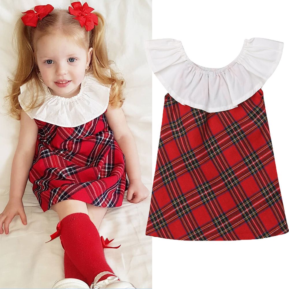 christmas plaid dress baby