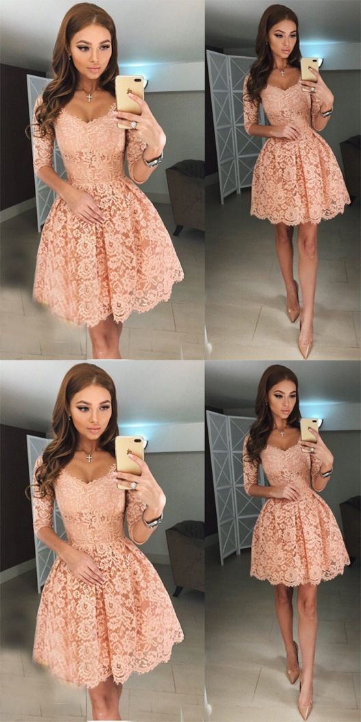 2022 elegante coral coral cóctel corto vestidos de fiesta medias mangas ilusión cuchara cuello una línea 2022 elegante coral coral cóctel corto vestidos de fiesta medias mangas ilusión cuchara cuello una línea