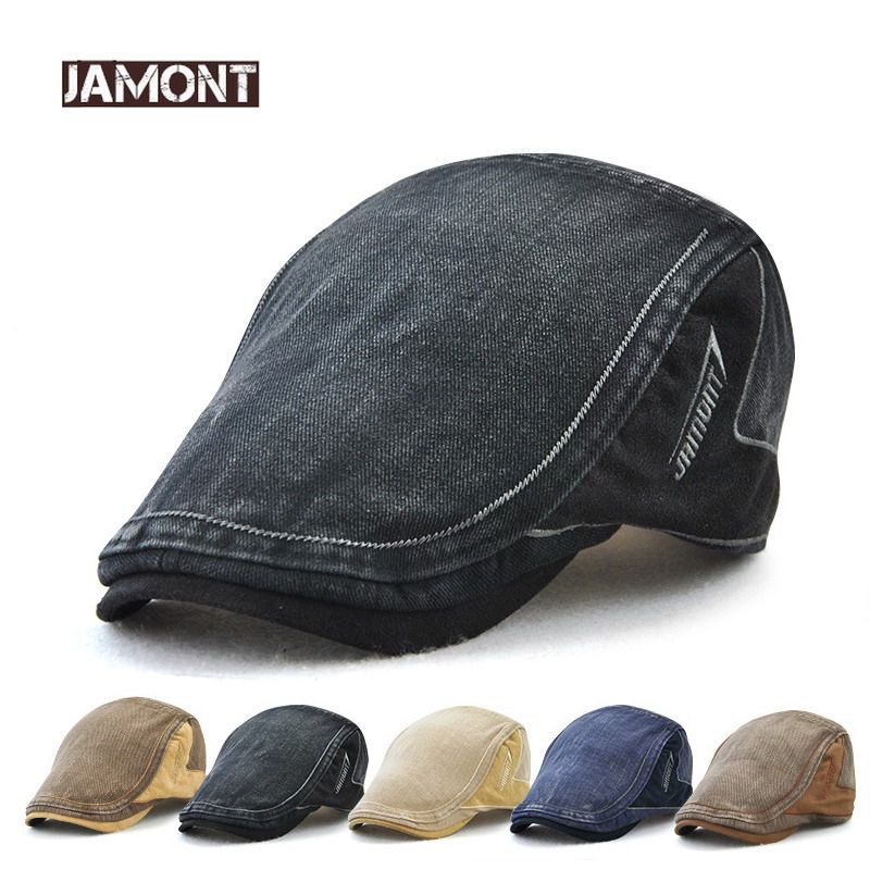 Jamont 2018 nuevo coon estilo retro hombres gorras boinas sombrero hombres visores gorra leer parche