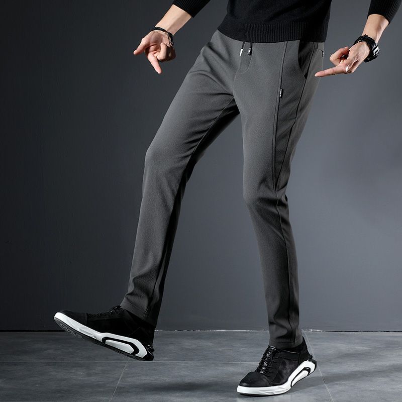 Acquistare Classici Pantaloni Casual Elastico In Vita Uomo Solido Pantaloni  Degli Uomini Di Colore Slim Fit Pantaloni Neri Darkgray LIGHTGRAY Maschio  Economico | Consegna Veloce E Qualità | It.Dhgate