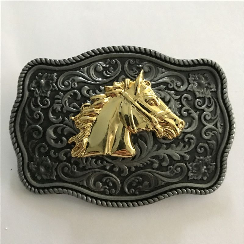 Flower Pattern Golden Horse Head Western Belt For Man Hebillas Cinturon Belt Cowboy Buckles Fit 4cm Wide Belts From Bucklelover, $13.99 | DHgate.Com