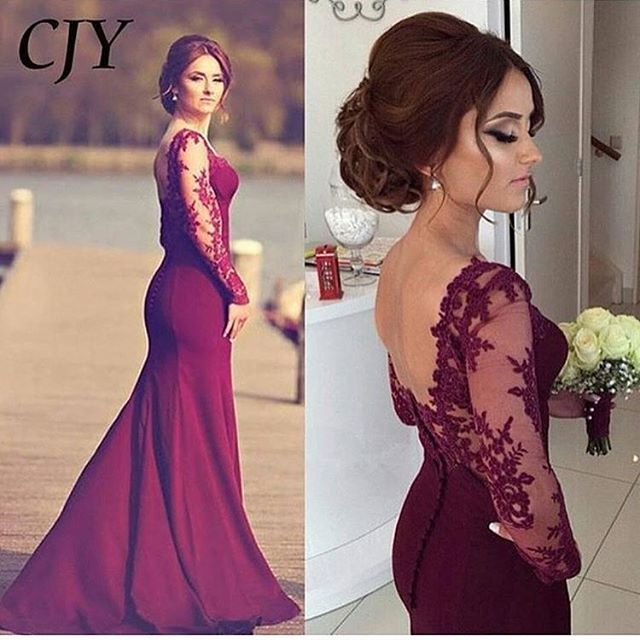 sheer sleeve prom dress