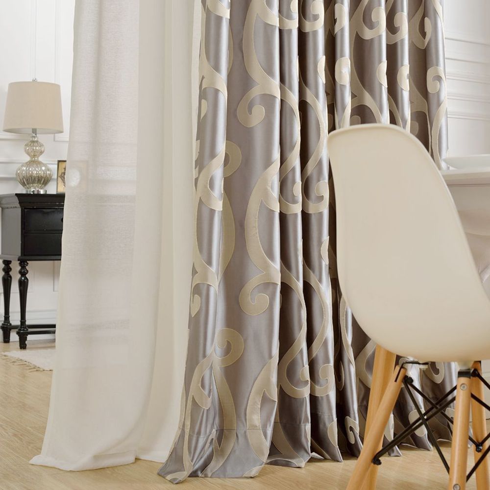 2019 Jacquard Weave High Accuracy Window Curtains For Livingroom