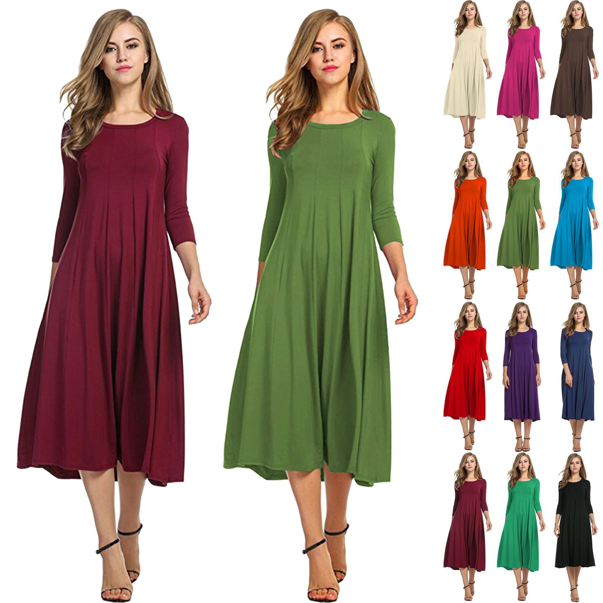 long sleeve below the knee dress