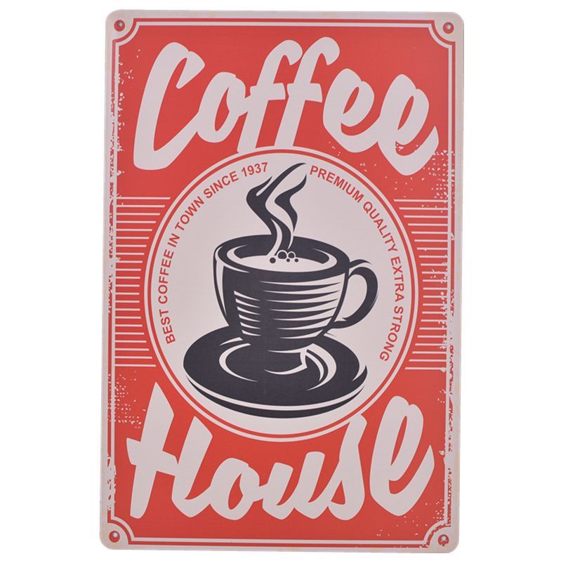 Metal Tin sign the best coffee in town Decor Bar Pub Home Vintage Poster Cafe