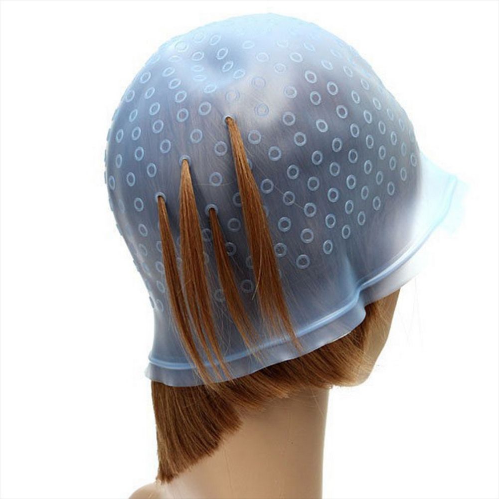 Reusable Silicone Gel Hat Hair Colouring Highlighting Thermal