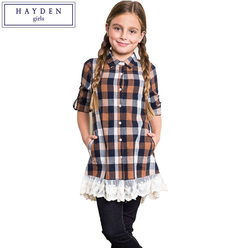 girls tartan shirt dress
