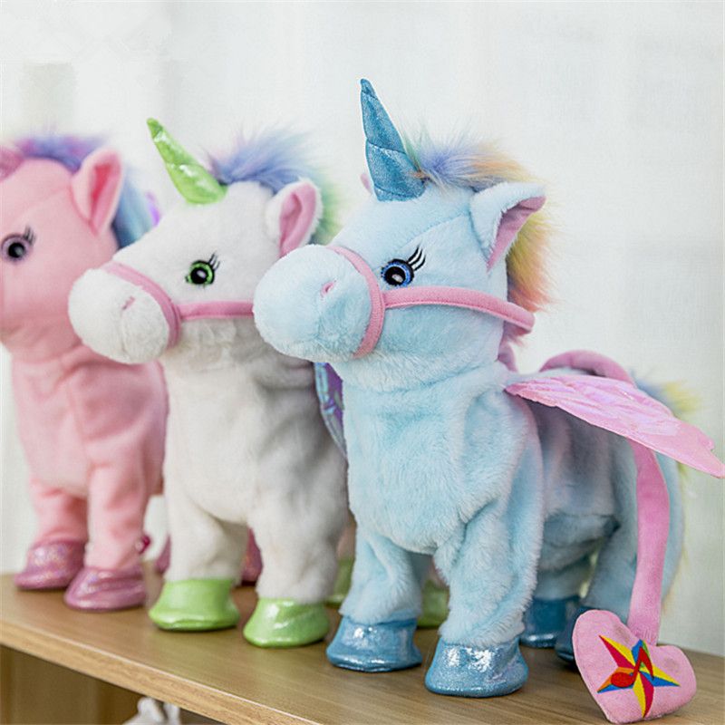 Vip Price 35cm Electric Walking Unicorn Plush Toy Stuffed Animal