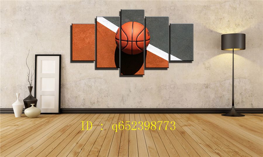 Image sur Toile HD Toile Imprimée Peinture Jouant Au Basket-Ball Affiche Ciel Étoilé Photos De Mur pour La Décoration -sans Cadre WYHFBH Impression sur Toile-5 Parties 
