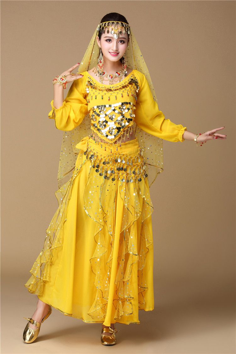 New 2pcs/set Belly Dance Costume Womens Belly Dancing Costume Sets Tribal Bollywood Costume Indian Dress Bellydance Dress main image 1