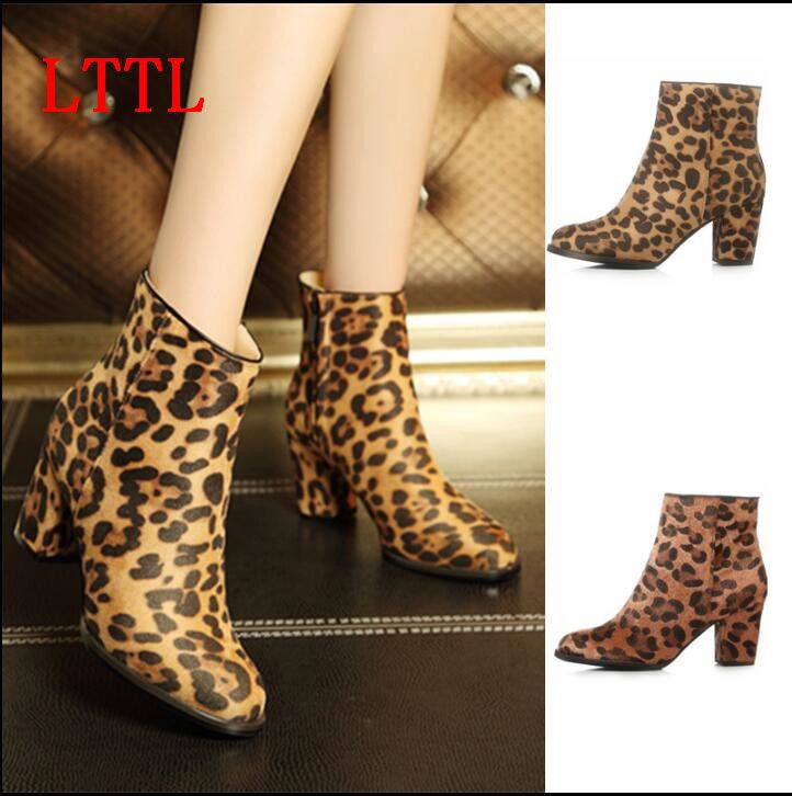 leather leopard boots