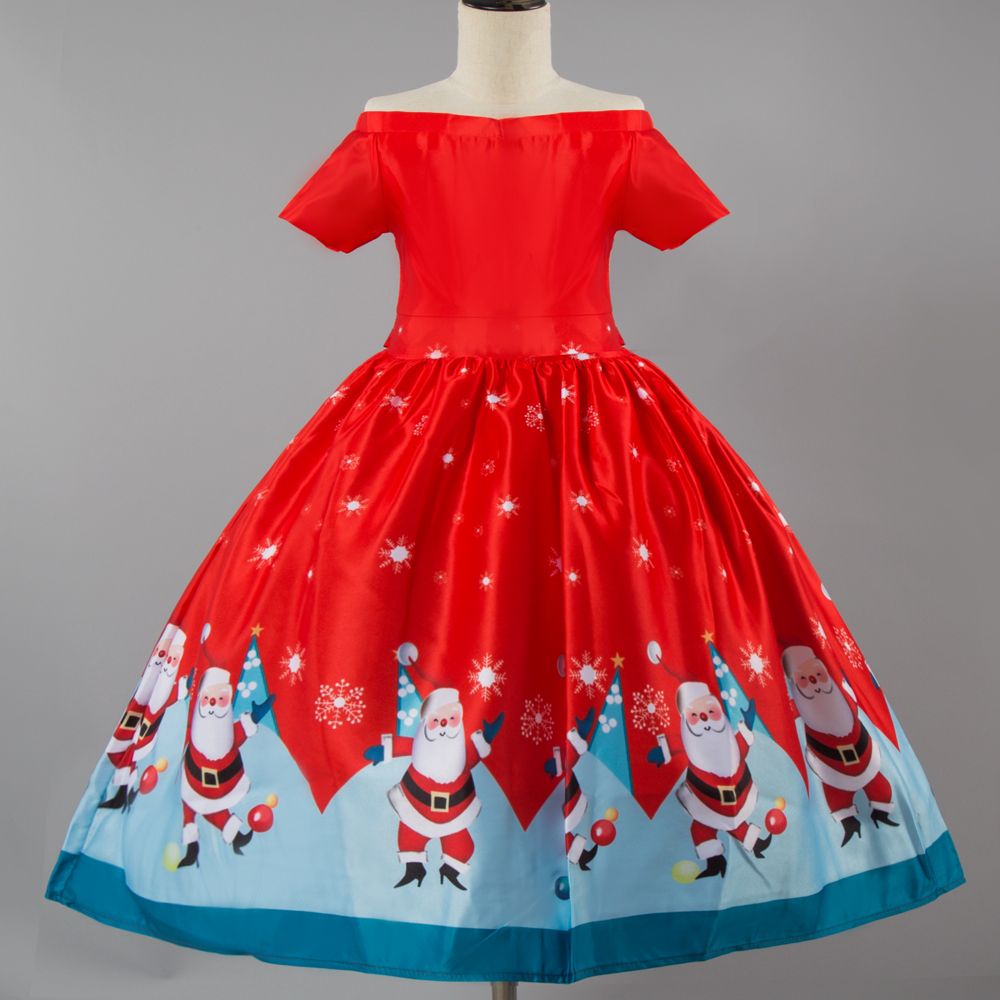 Cartas credenciales romano Alfombra de pies Vestidos para niñas Ropa linda de Navidad Rojo Moda Sin hombros Vestido  Elegante Ropa para niños Escuela Tutu Vestido de bola