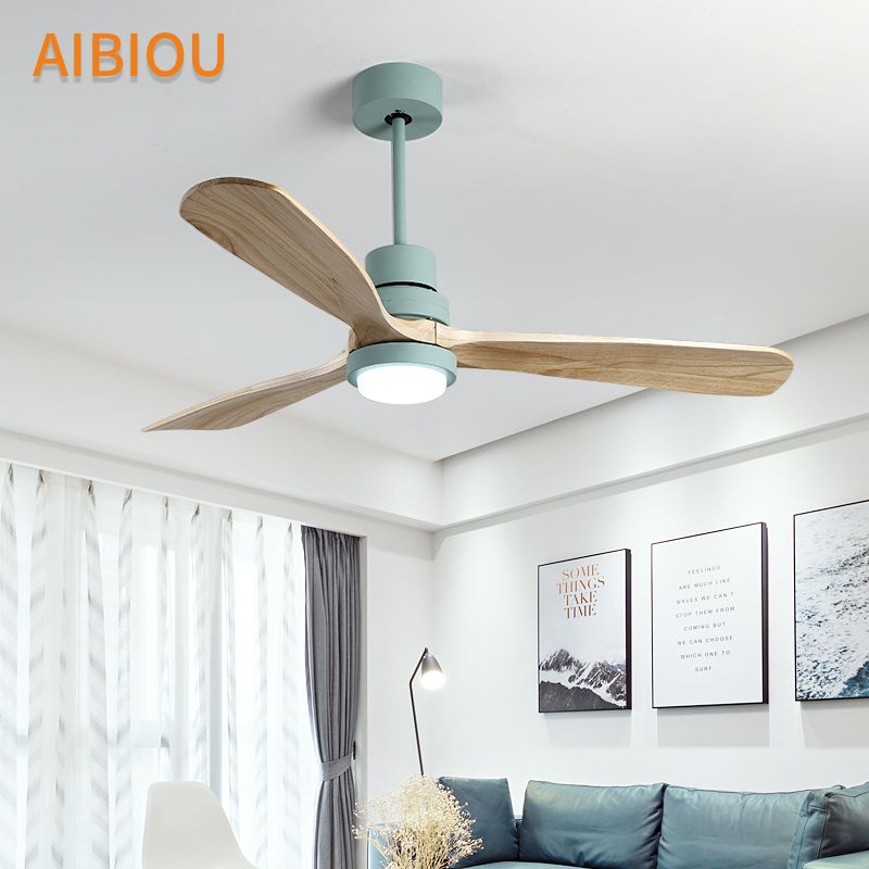 2019 Aibiou Nordic Style Led Ceiling Fan With Lights Remote Control 220v Ceiling Fans For Living Room Dining Room Wood Fan Lighting From Biaiju