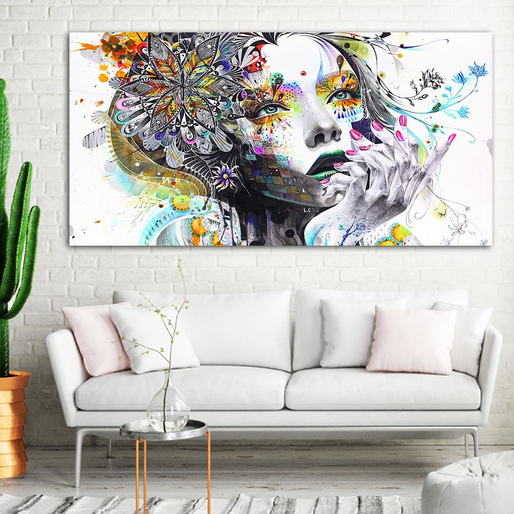 Grosshandel Grosse Grosse Moderne Leinwand Kunst Madchen Mit Blumen Wandbilder Fur Wohnzimmer Modularen Bilder Haus Dekoration Rahmenlose Y18102209 Von Gou09 14 68 Auf De Dhgate Com Dhgate