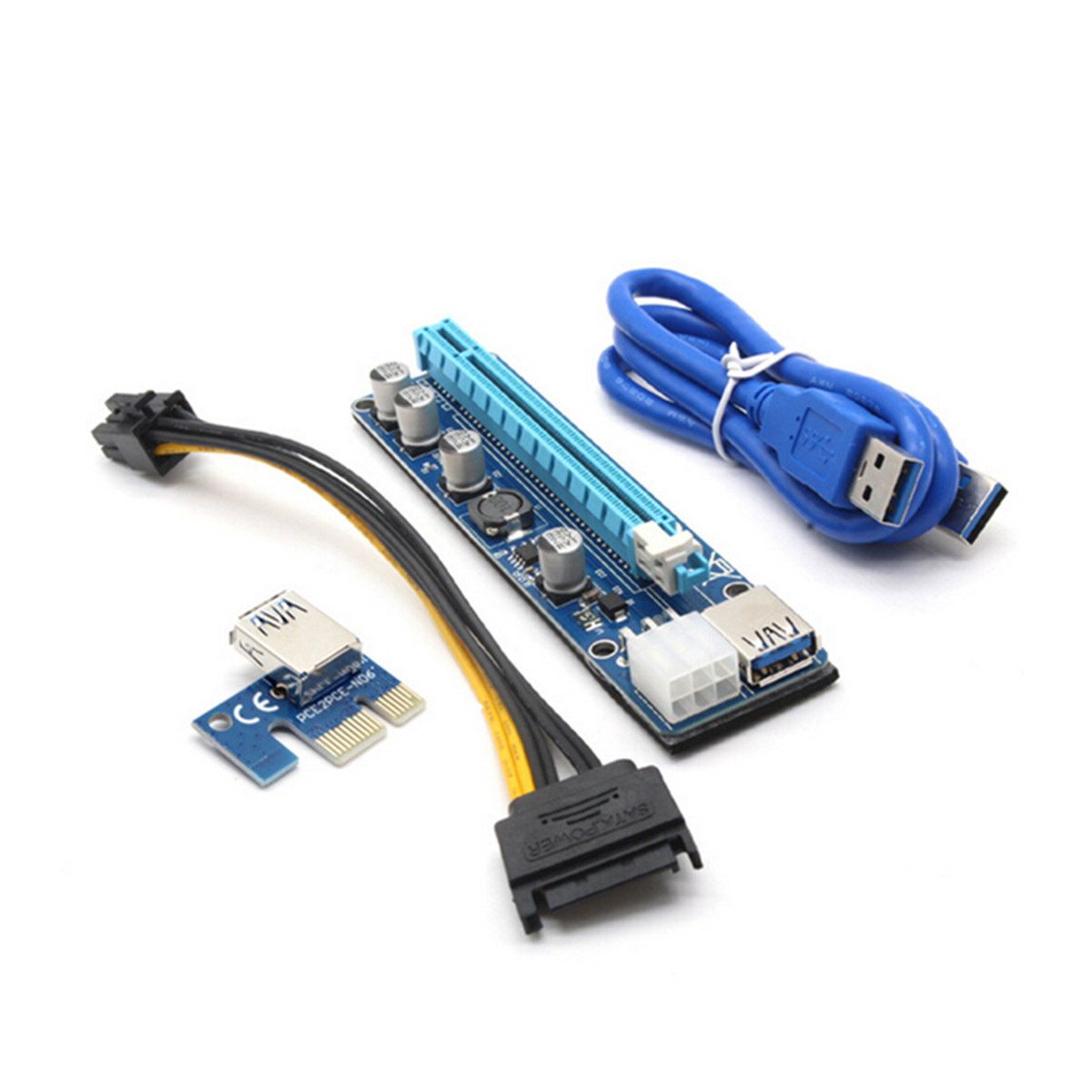 USB 3.0 Riser PCI-E 6Pin GPU Extender Card Adapter Cable for Mining NEW 5 Pack