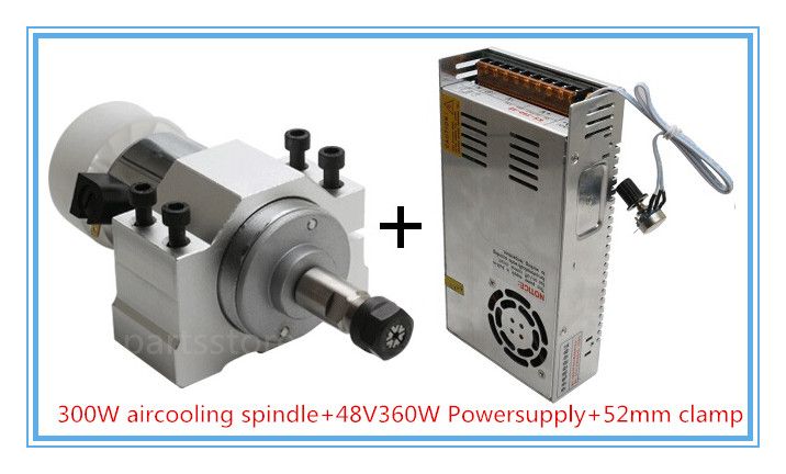2019 Combination Of 300w Aircooling Spindle Motor 48v360w Powersupply 52mm Clamp For Diy Cnc Router Parts From 64 33 Dhgate Com